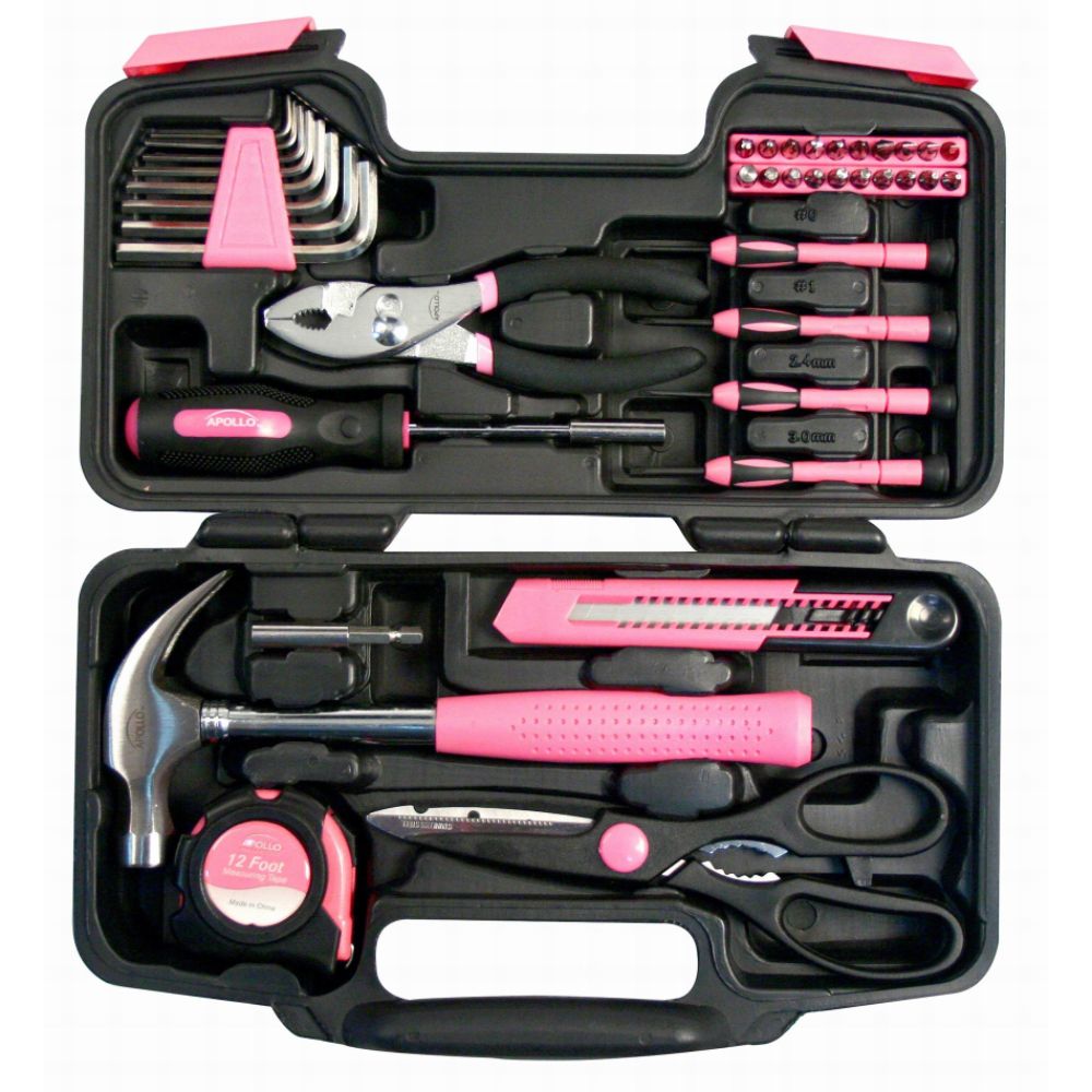 Apollo 39 pc. Pink General Tool Set