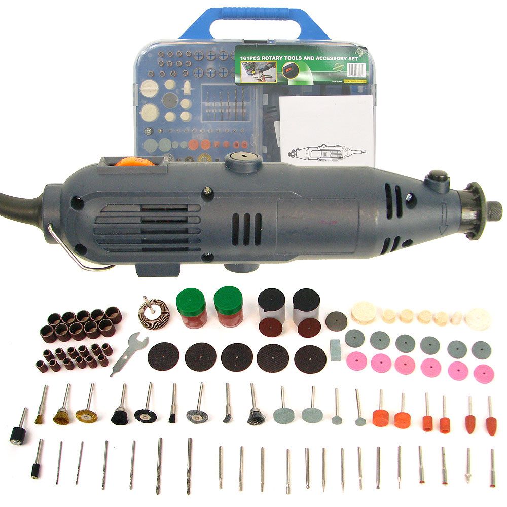 Trademark Tools 161 Piece Rotary Tool Set -  Grinds, Drills, Polishes & Sands