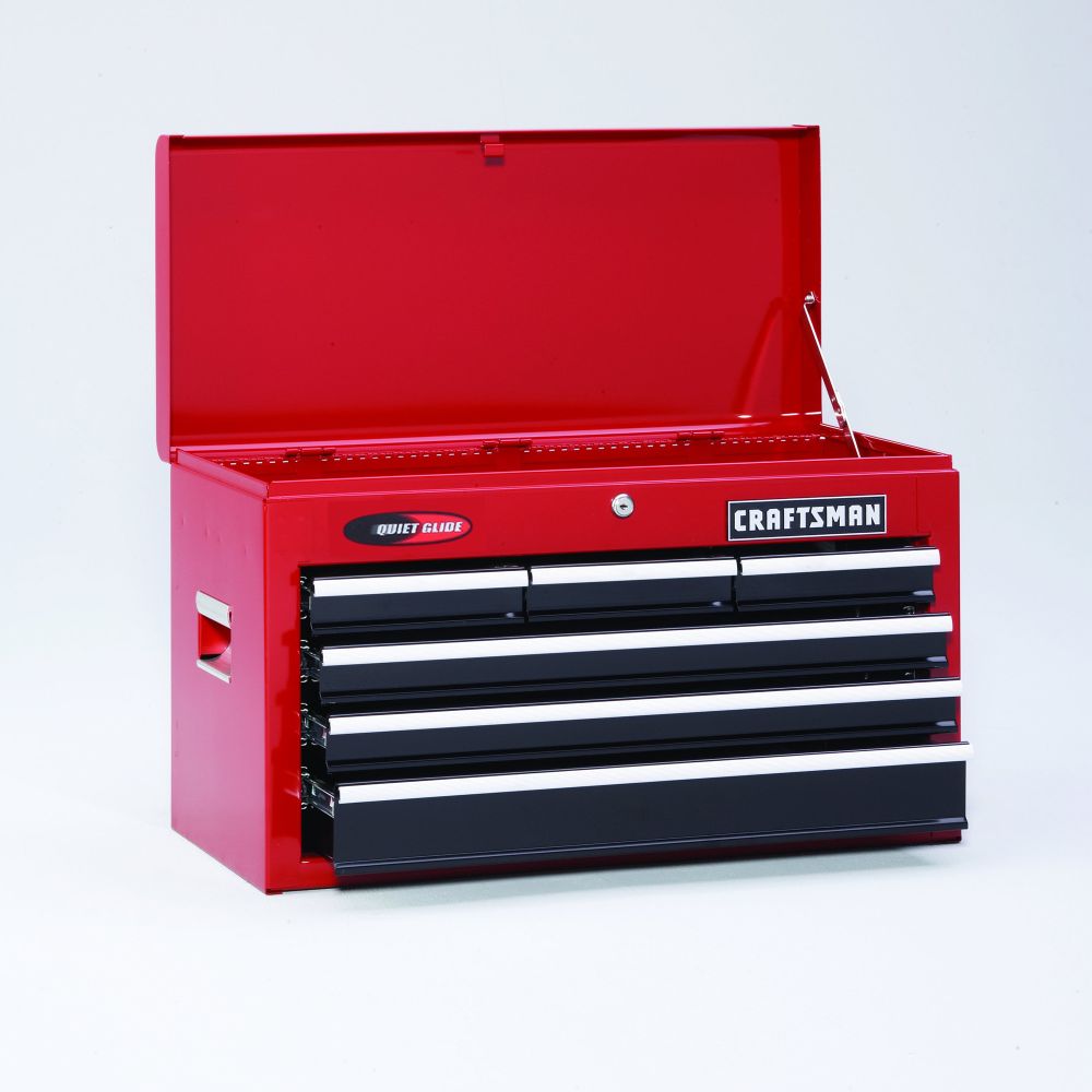 Craftsman 26" Wide 6-Drawer Quiet Glide(R) Top Chest - Red/Black