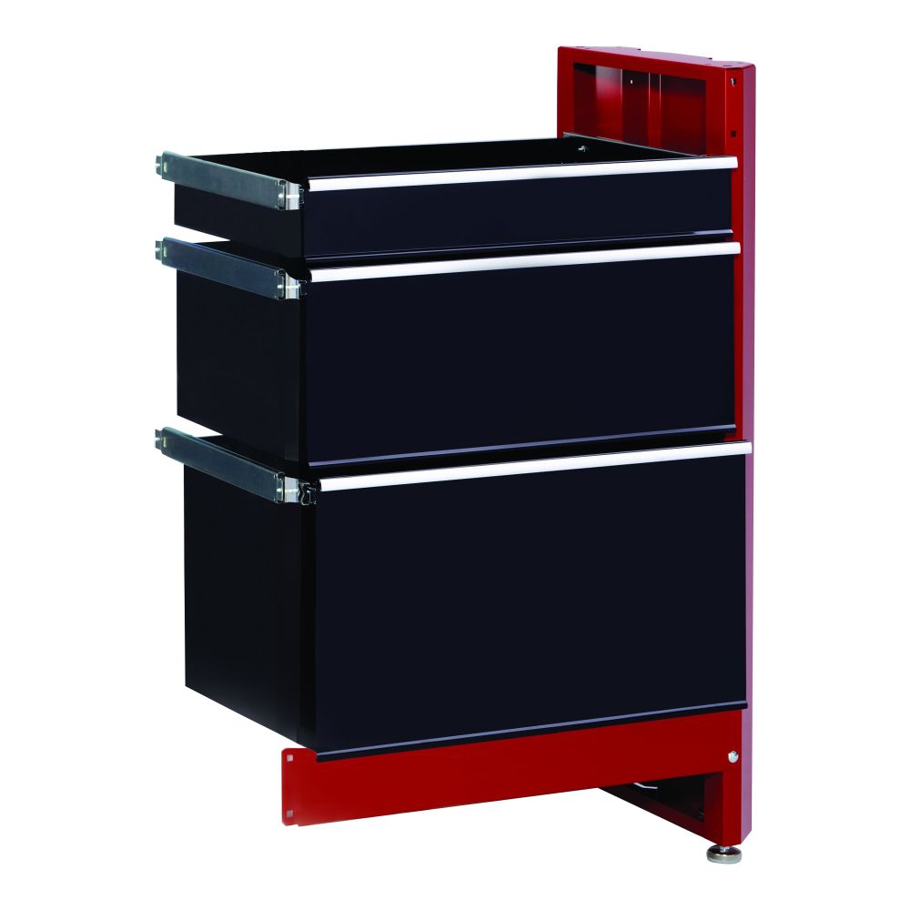 3-Drawer Workbench Module - Red/Black