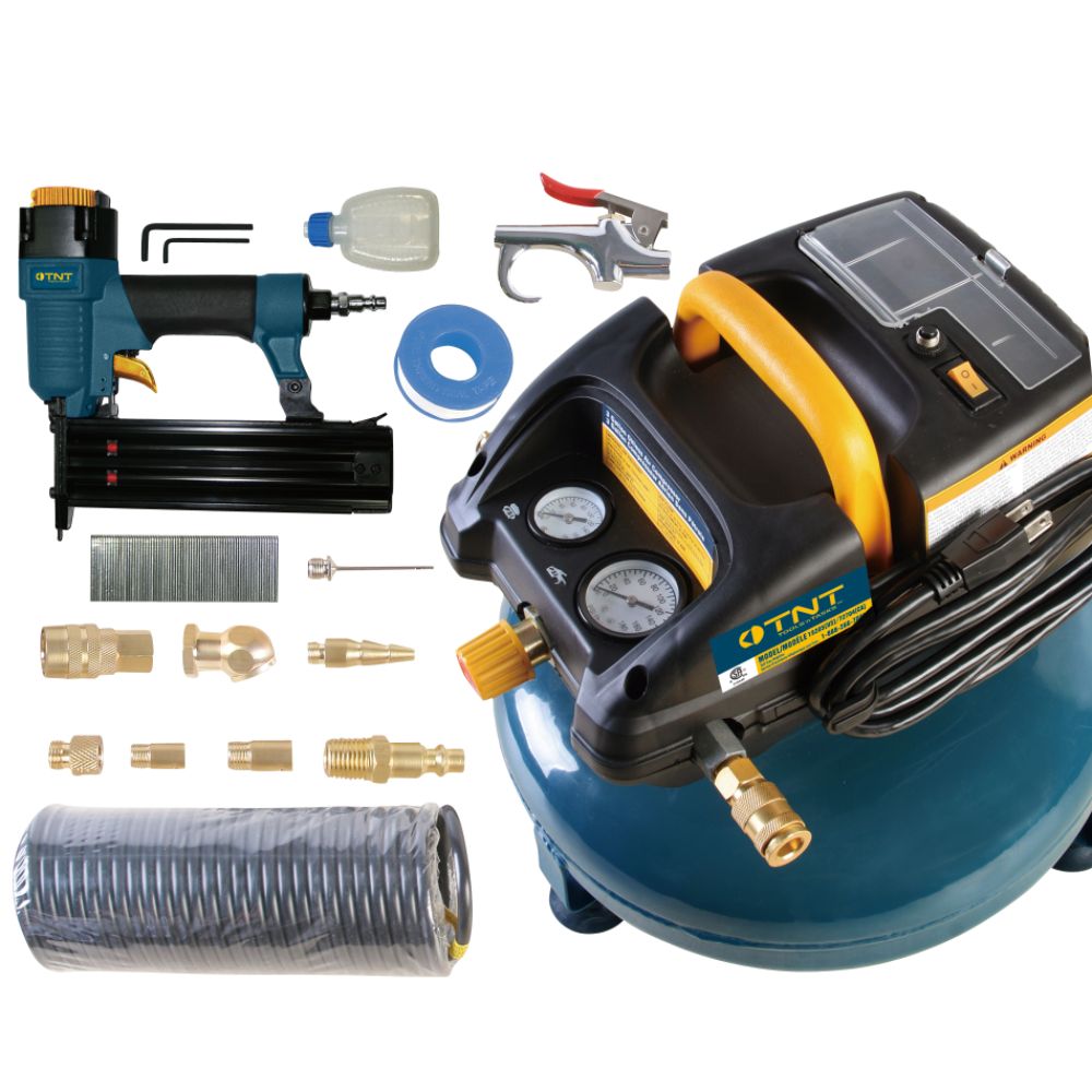 TNT TNT 3 gal. Air Compressor with 2 in. Brad Nailer and 10 pc. Accessory Kit