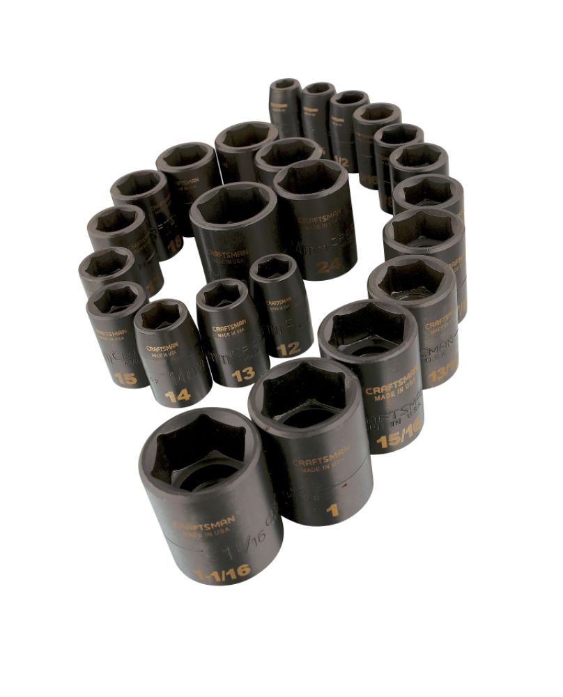 Craftsman 24 pc. Easy to Read Impact Socket Set, 6 pt. Standard, 1/2 in. Drive at Sears.com