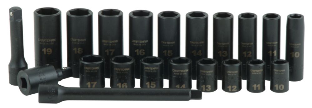 Craftsman 21 pc. Easy Read Impact Socket Set, 6 pt. Std. and Deep, 3/8 in. Dr. at Sears.com