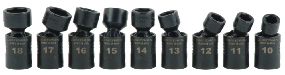Craftsman 9 pc. Metric Easy to Read Swivel Impact Socket Set, 6 pt. 3/8 in. Drive at Sears.com