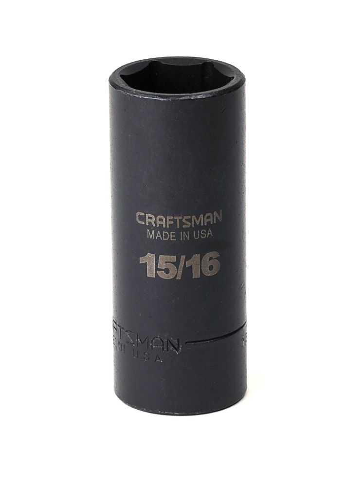 Craftsman 15/16 in. Easy-To-Read Impact Socket,  6 pt. Deep, 1/2 in. drive