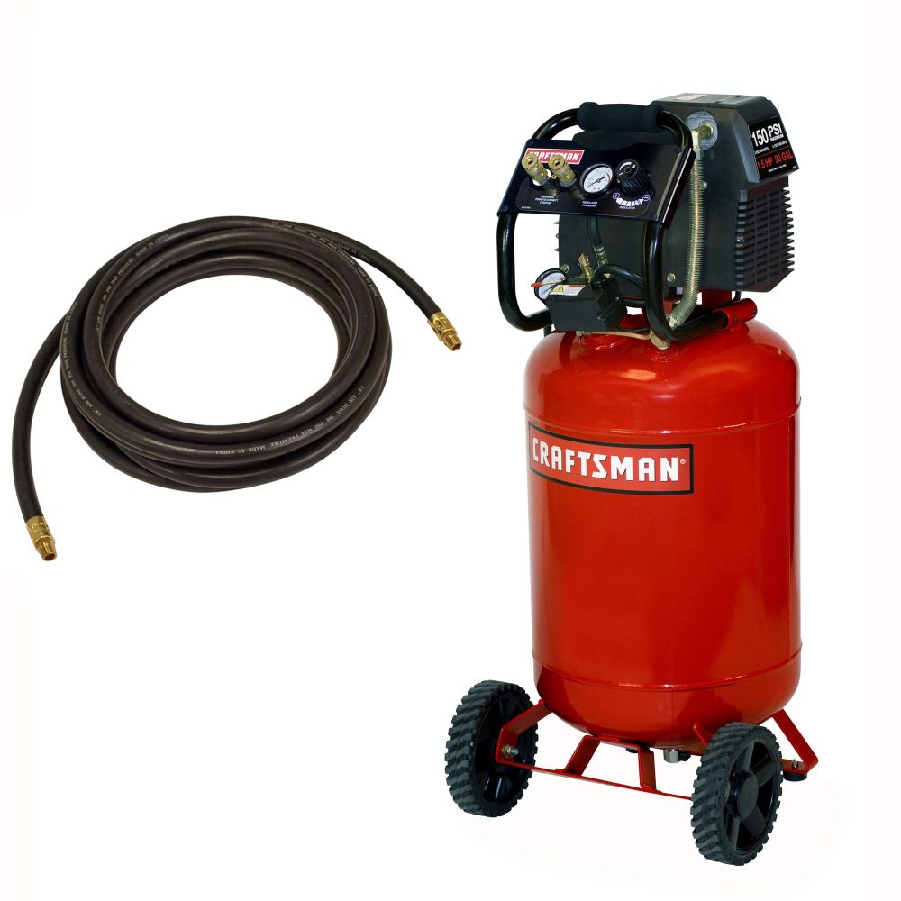 Craftsman 20 Gallon Portable Vertical Air Compressor with Hose and 9PC Accessory Kit