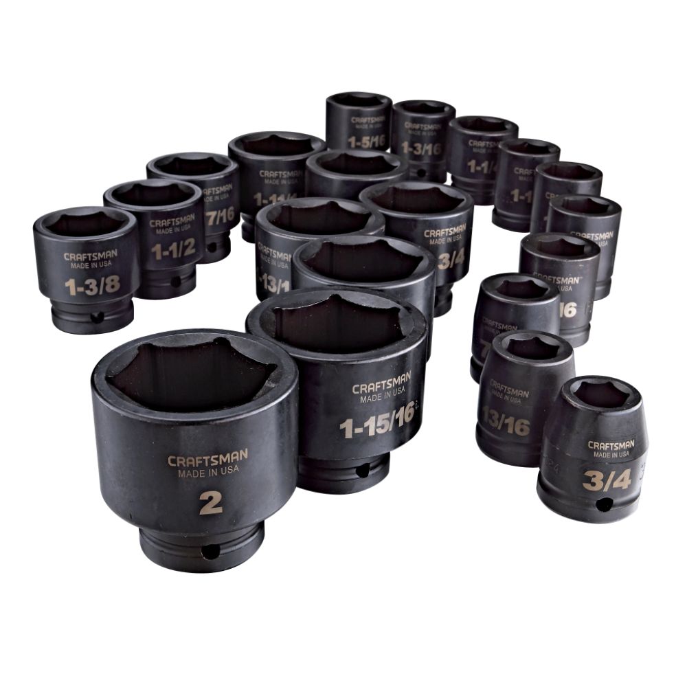 Craftsman 20 pc. Standard Easy to Read Impact Socket Set, 6 pt., 3/4 in. Drive at Sears.com