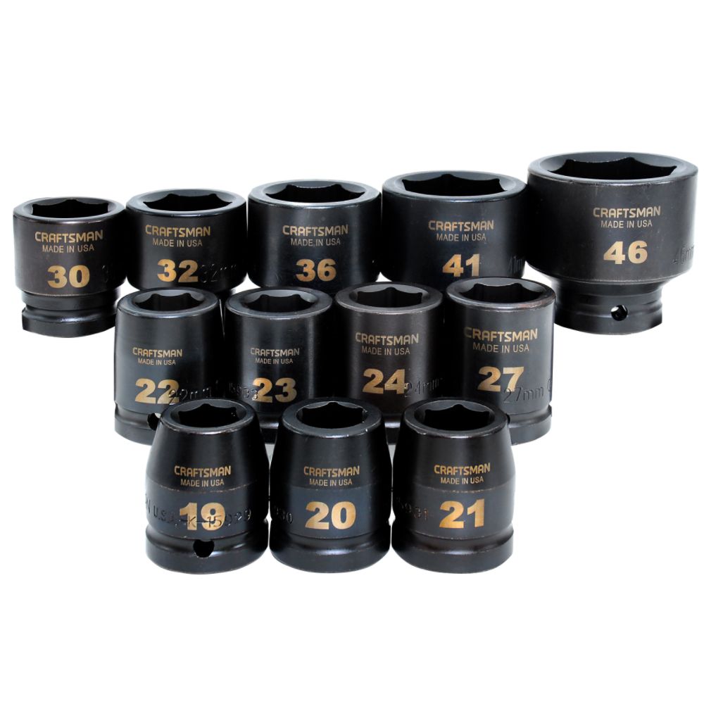 Craftsman 12 pc. Metric Easy to Read Impact Socket Set, 6 pt.,3/4 in. Drive at Sears.com