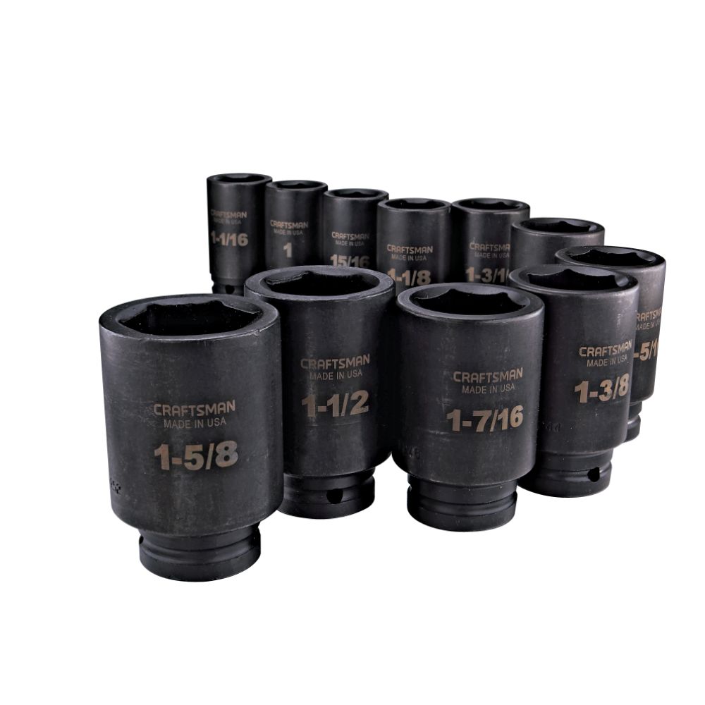 Craftsman 11 pc. Standard Easy to Read Impact Socket Set, 6 pt. Deep, 3/4 in. Drive at Sears.com