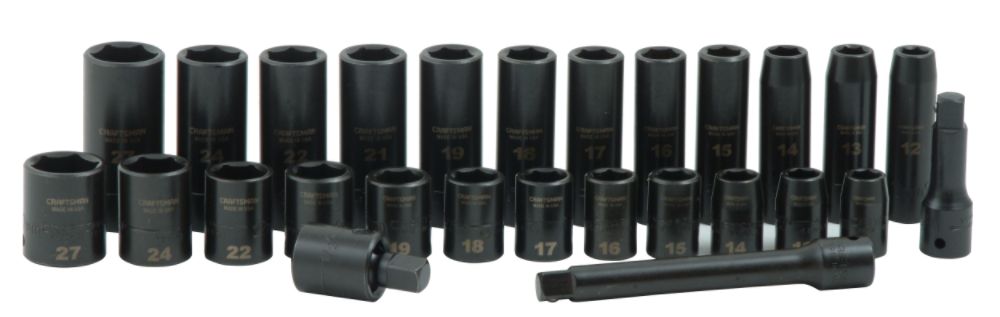 Craftsman 27 pc. Metric EasyRead Impact Socket Set, 6 pt. Std. & Deep, 1/2 in. Dr. at Sears.com