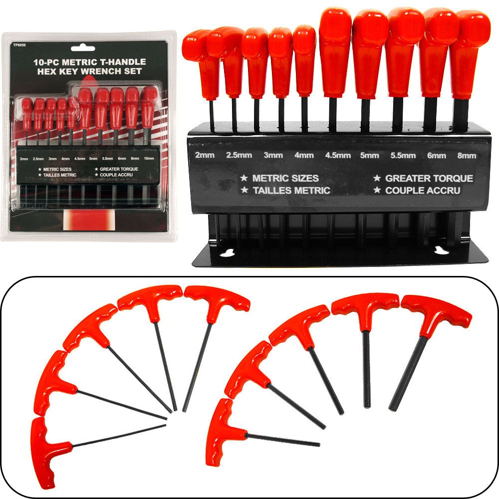 Trademark Tools High Torque 10 piece Metric T-Handle Hex Key Wrench Set