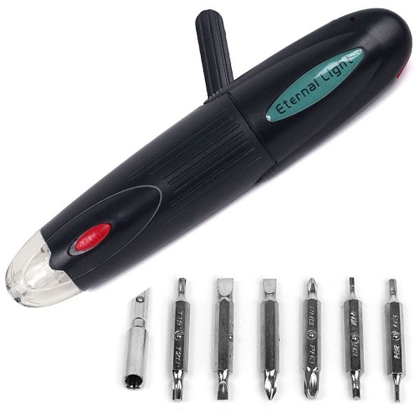 8 Piece Screwdriver With 6 Led Lights - Rechargeable - 75-9741 75-9741