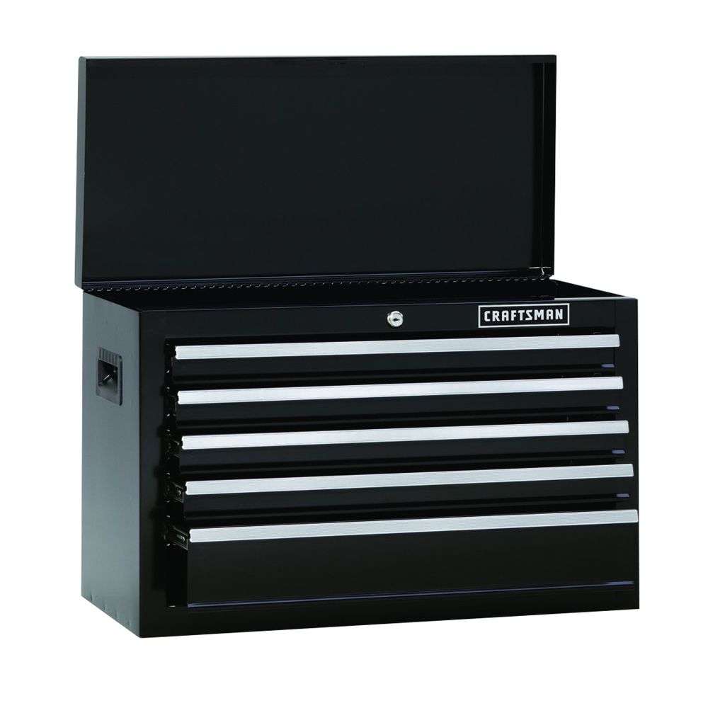 26" Wide 5-Drawer Basic Ball-Bearing Top Chest - Black