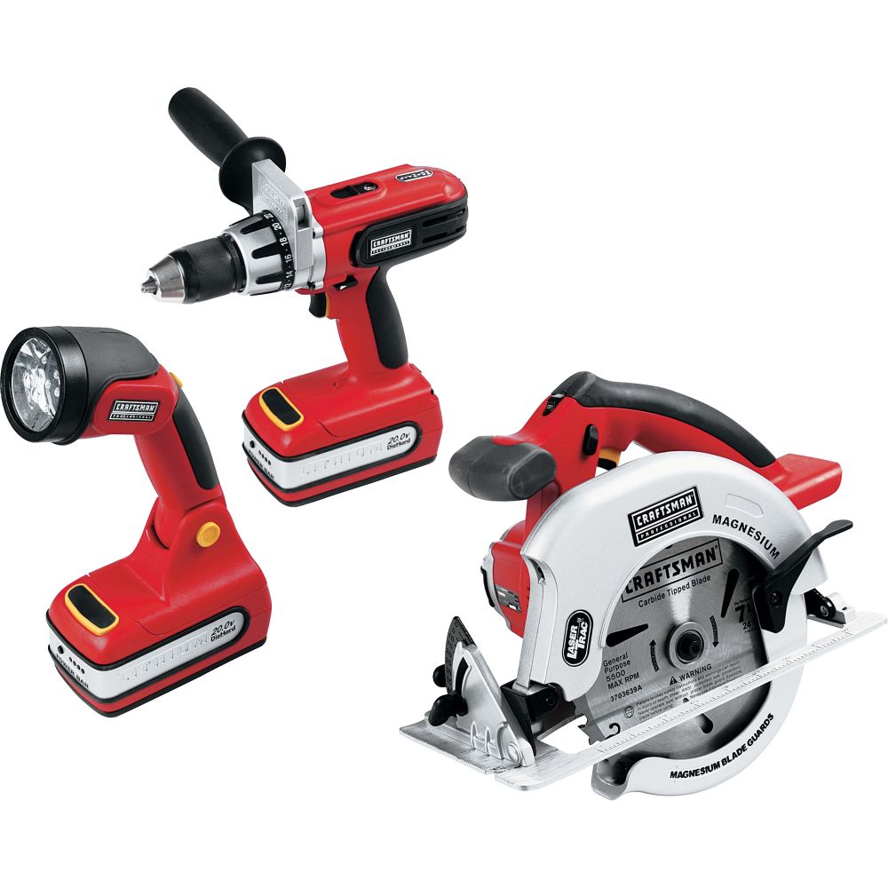 Craftsman Professional 26325 20-volt Lithium-Ion Cordless 3-Tool Combo Kit Drill-Driver/Circular Saw/LED Worklight