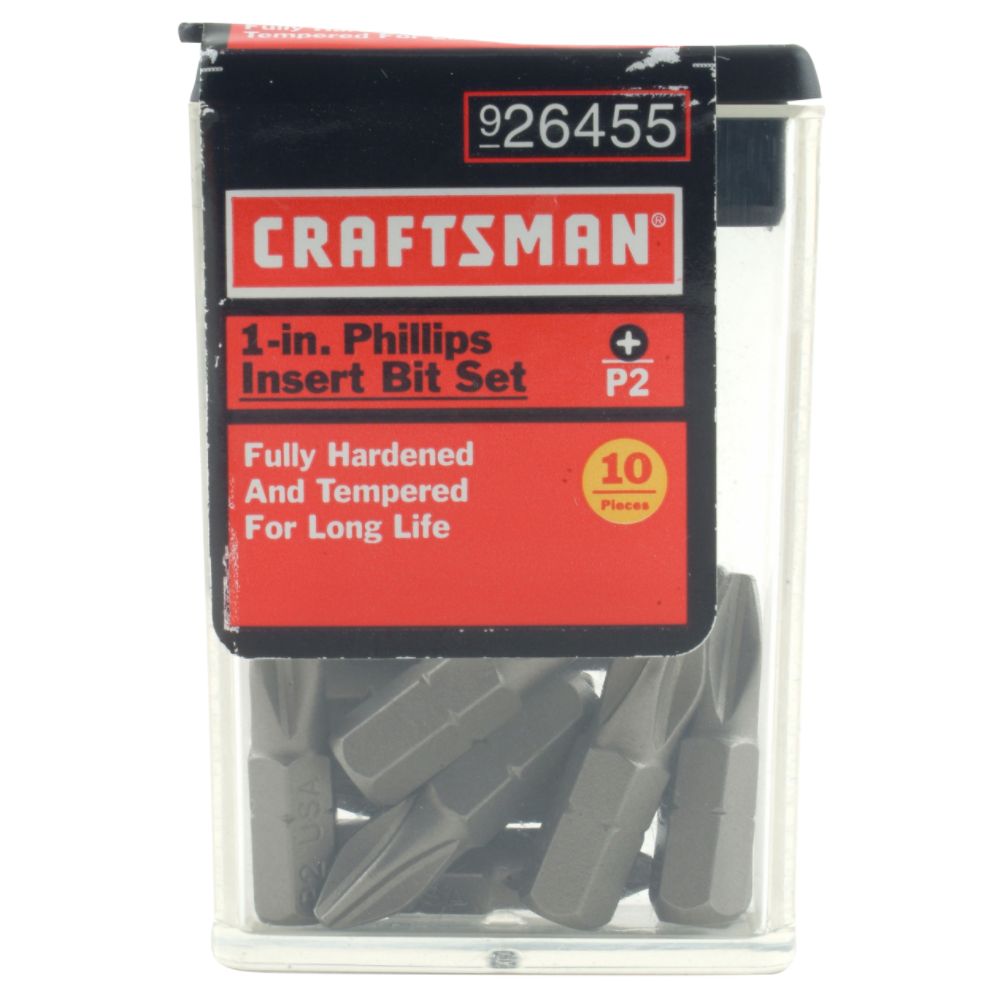 P2 1 In. Phillips Insert Bit, 10 Pack