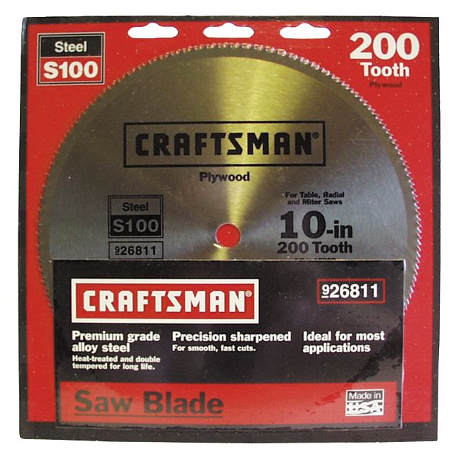 Craftsman 10 in. Saw Blade, Crosscut/Plywood - 200T at Sears.com