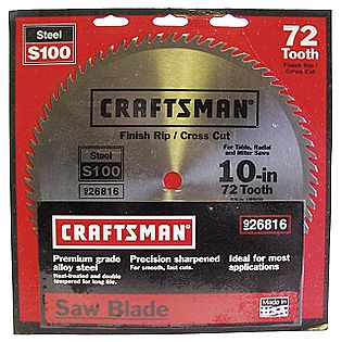 Craftsman  Blades  Metal on 10 In  Saw Blade  Heat Treated Steel   72t  Craftsman Tools