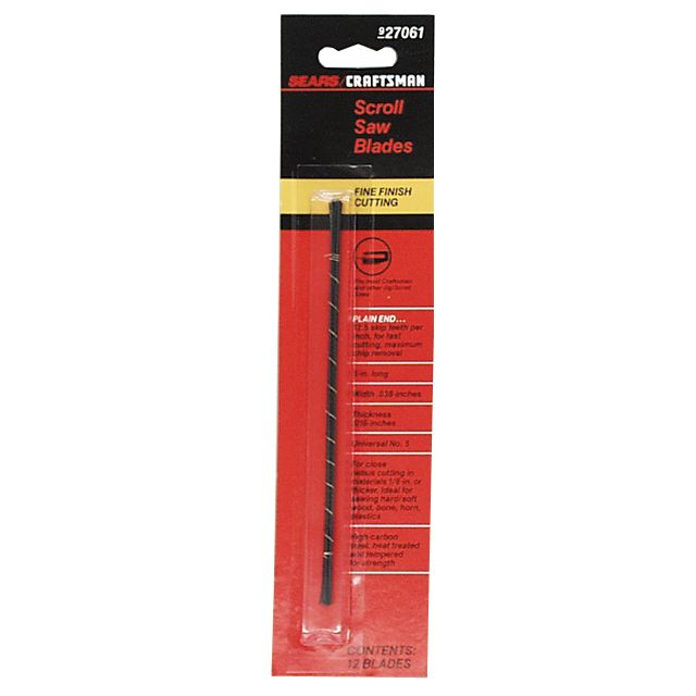 Craftsman 5 in. 12.5 tpi Skip Tooth Scroll Saw Blades, No. 5, Plain End, 12 pk. at Sears.com