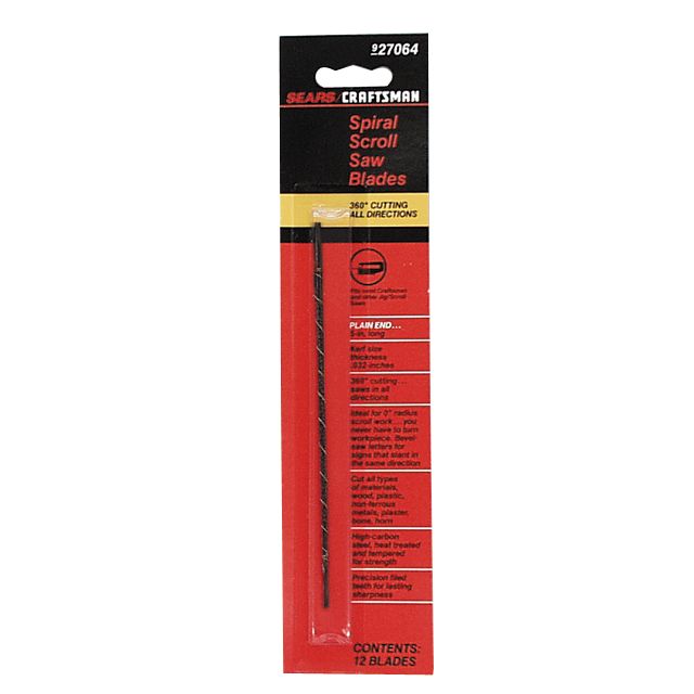 Craftsman 5 in. Spiral Scroll Saw Blades, 46 tpi, No. 0, Plain End,12 pk. at Sears.com