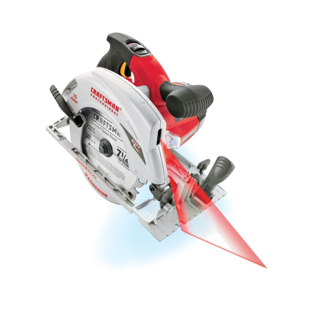 Craftsman Professional 15 amp Corded 7-1/4" Circular Saw with Laser Trac and Dual Bulb Worklight