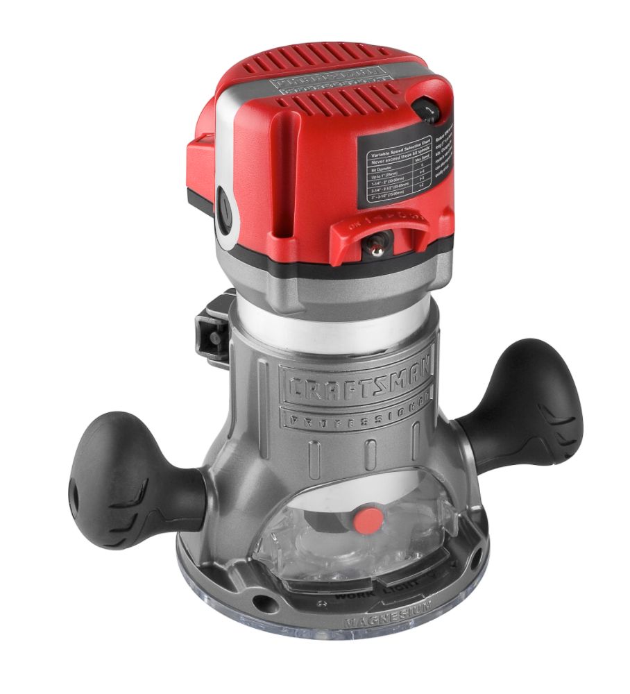 Craftsman Professional 28190 12.5 amp 2-1/4 hp Corded Fixed Base Soft Start Router with LED Worklights