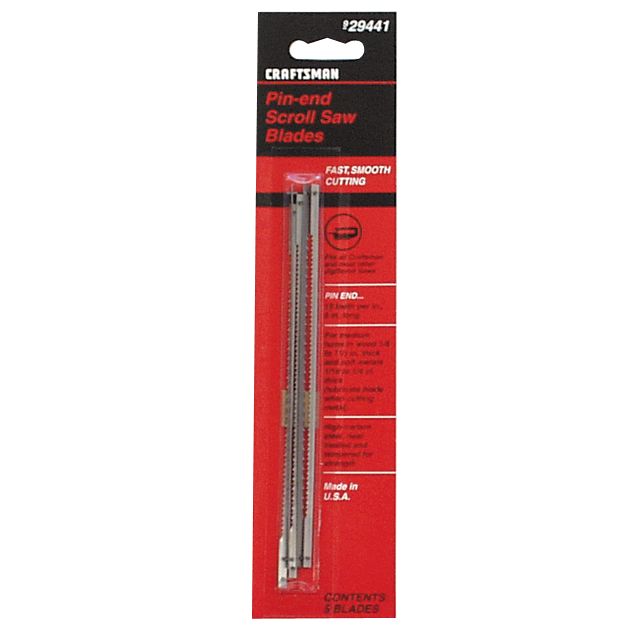 Craftsman 5 in. 15 tpi Pin End Scroll Saw Blade (Repl 26873), 5 pk. at Sears.com