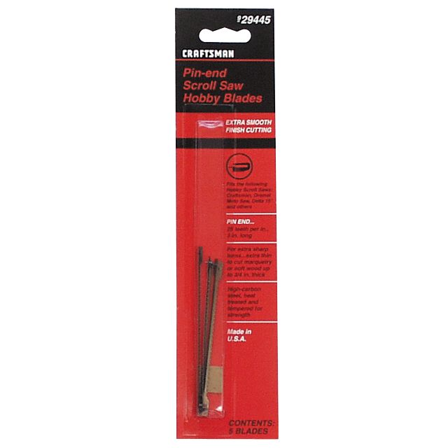 Craftsman 3 in. 25 tpi Pin End Scroll Saw Blade (Repl 26877), 5 pc. at Sears.com