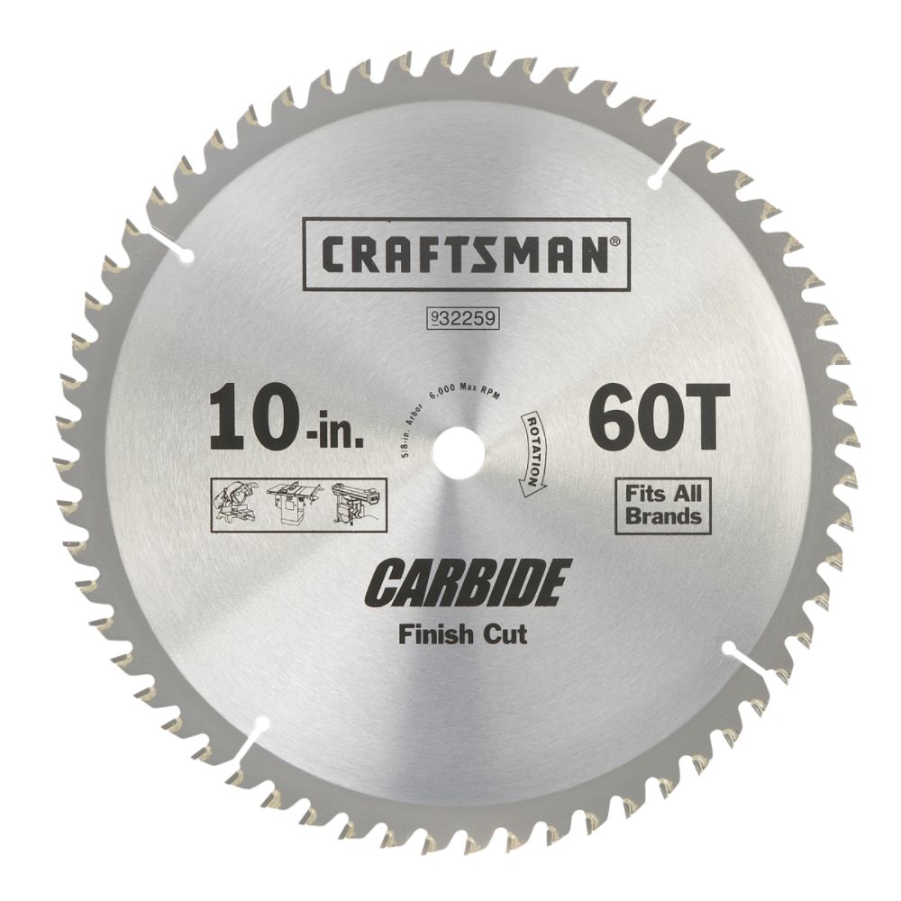 Craftsman 10 in. X 60 Tooth Finish Cut Carbide Circular Saw Blade at Sears.com