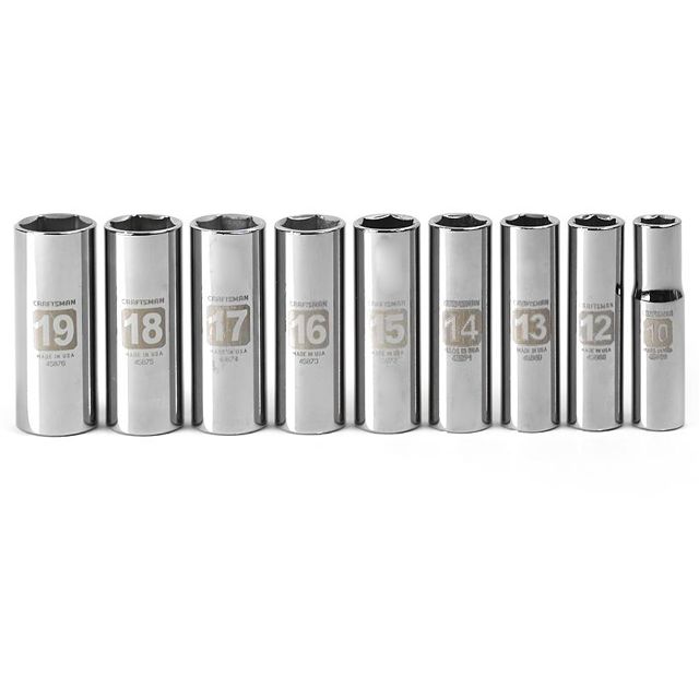 Craftsman 9 pc. Metric 6 pt. Deep 3/8 in. dr. Easy-to-Read Socket Accessory Set