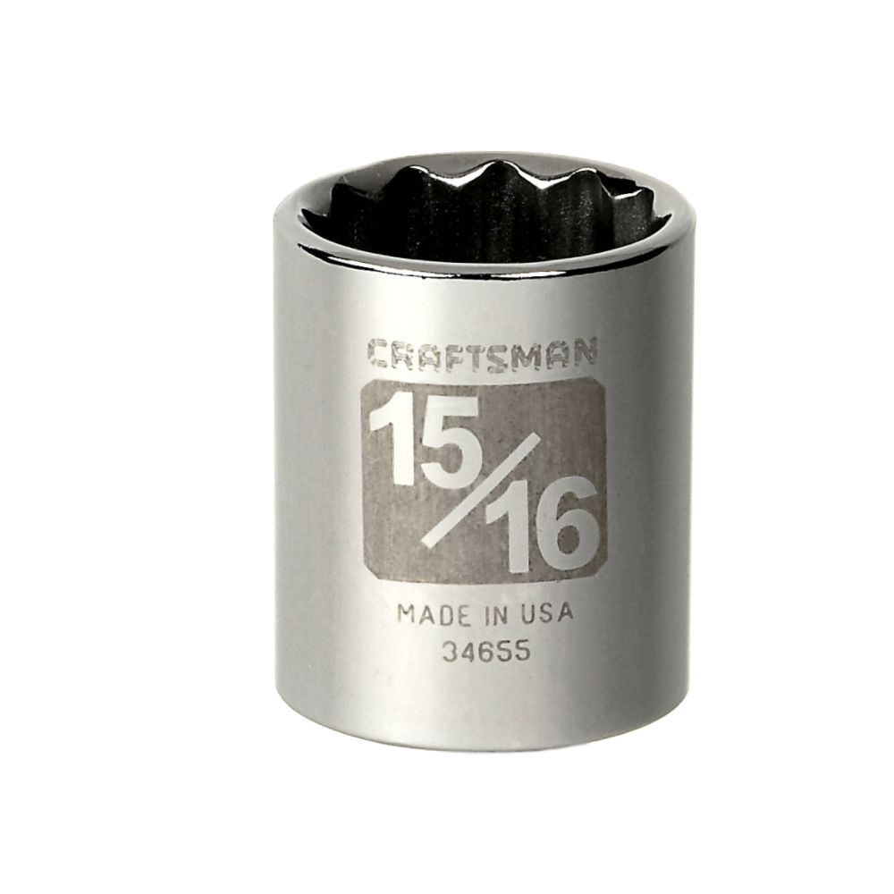 Craftsman&nbsp; 15/16 in. Easy-To-Read Socket, 12 pt. STD, 1/2 in. Drive