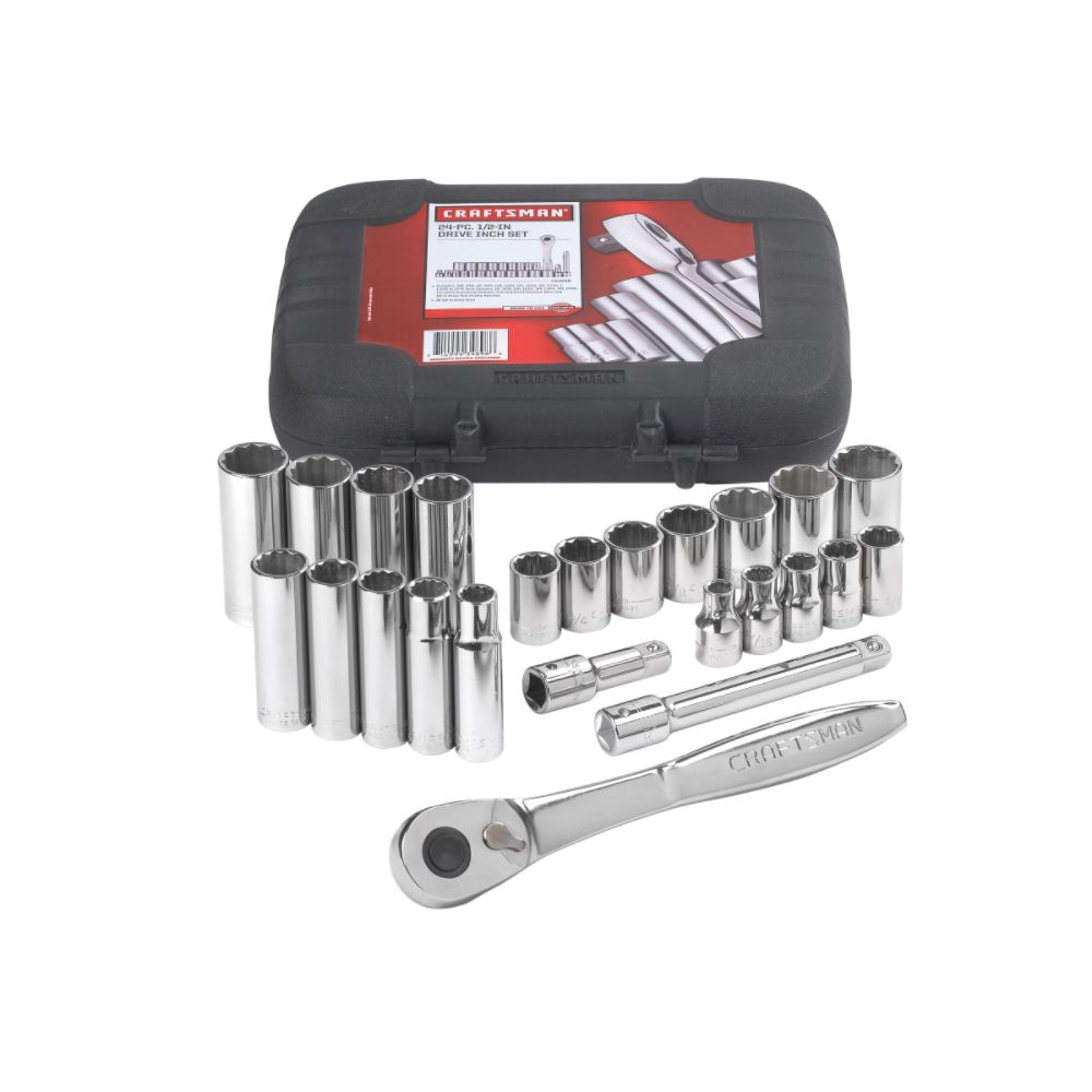24 pc. Inch 1/2 in. Drive Socket Wrench Set