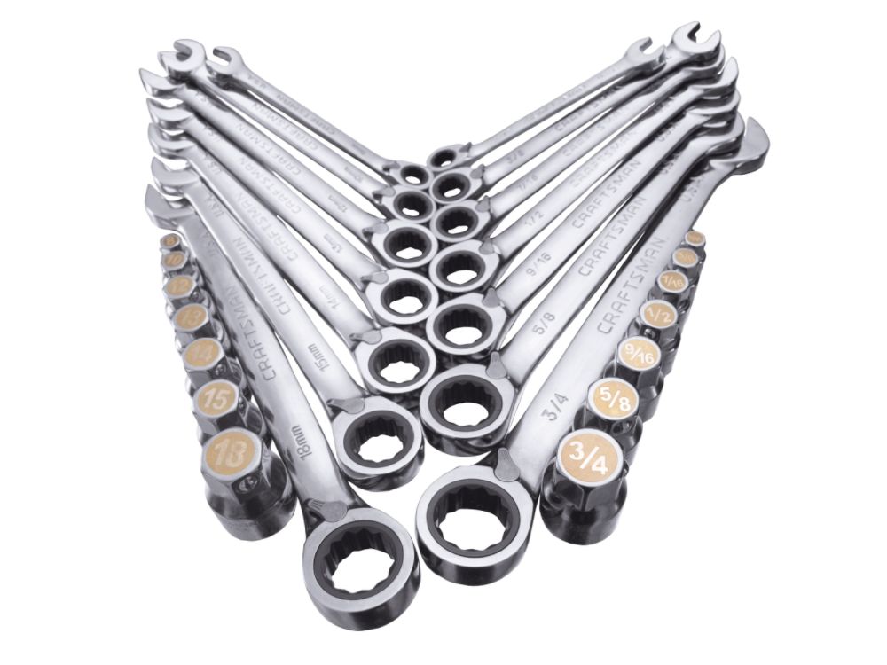 Craftsman 28 pc. Standard & Metric Rev. Ratcheting Comb. Wrench and Wrench Socket Set at Sears.com