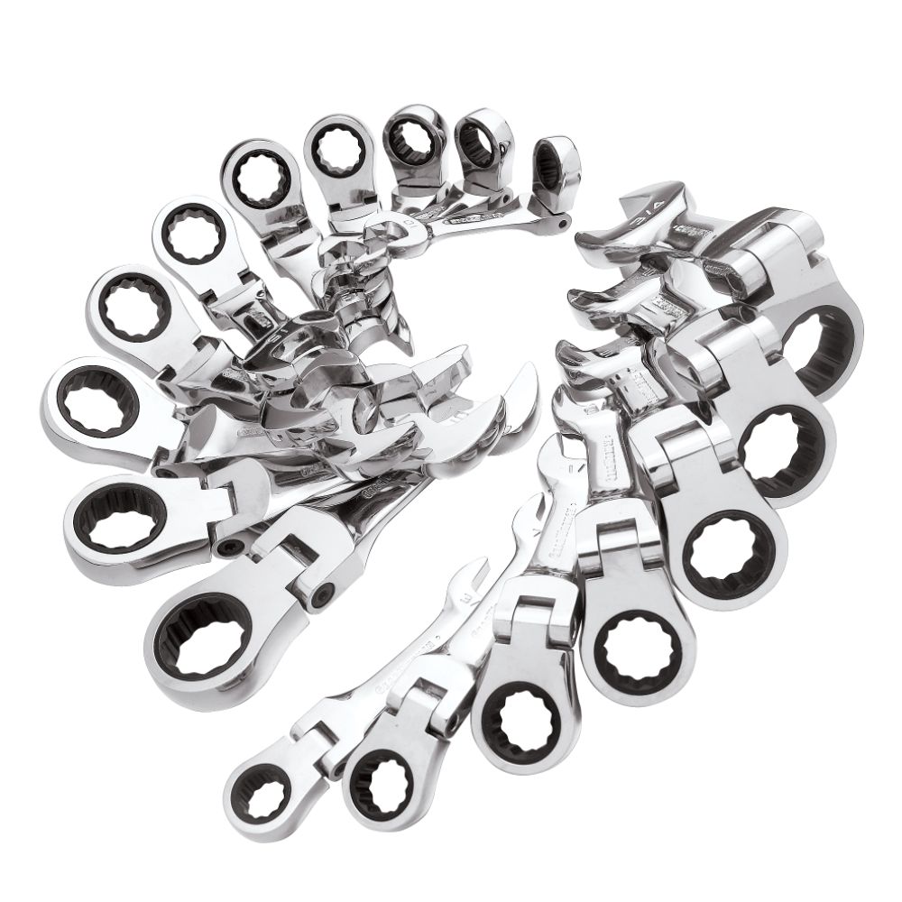 17 pc. Stubby Flex Combination Ratcheting Wrench Set