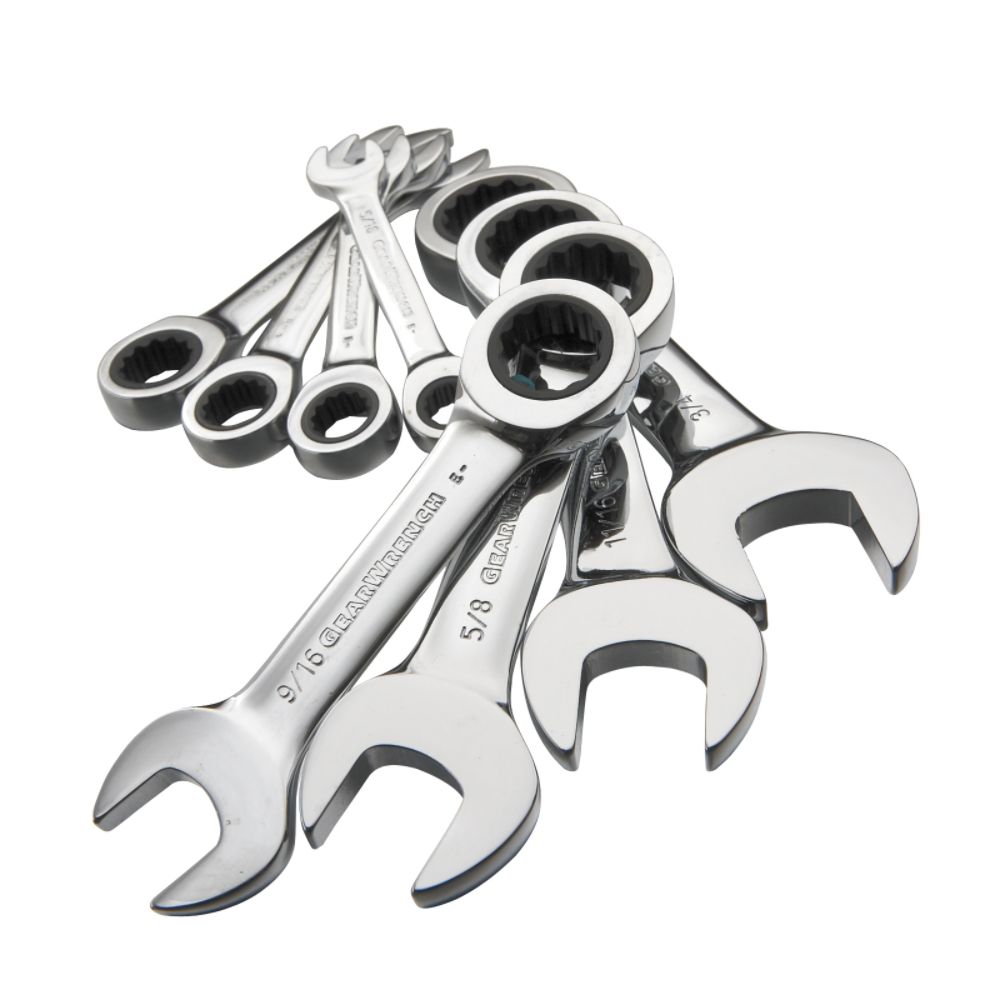 8 pc. Stubby Wrench Set, Metric