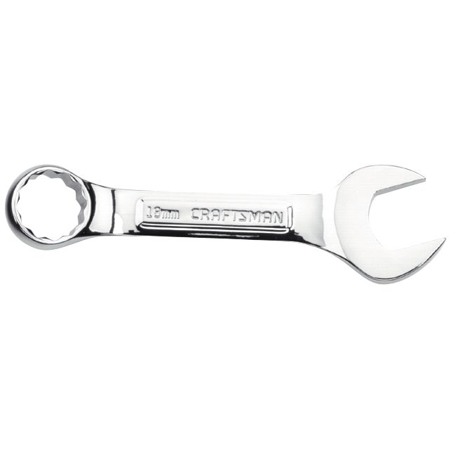 18mm Full Polish Stubby Wrench, 12 pt. Combination