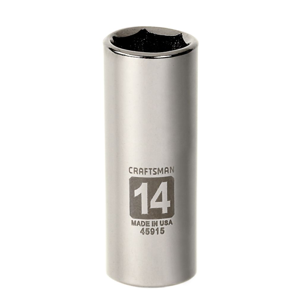 Craftsman 14mm Easy-To-Read Socket, 6 pt. Deep, 1/4 in. drive