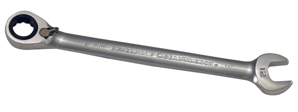 12mm Full Polish Reversible Ratcheting Combination Wrench