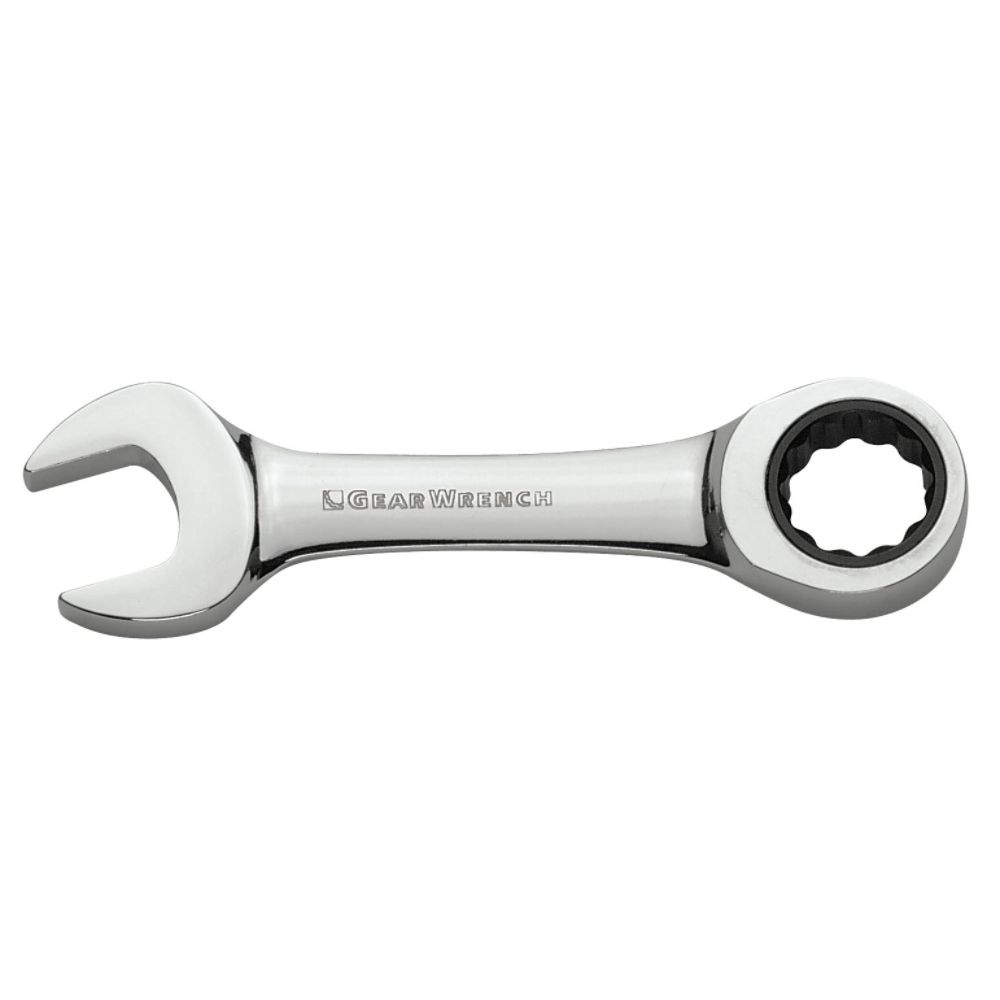 8mm Full Polish Stubby Ratcheting Combination Wrench