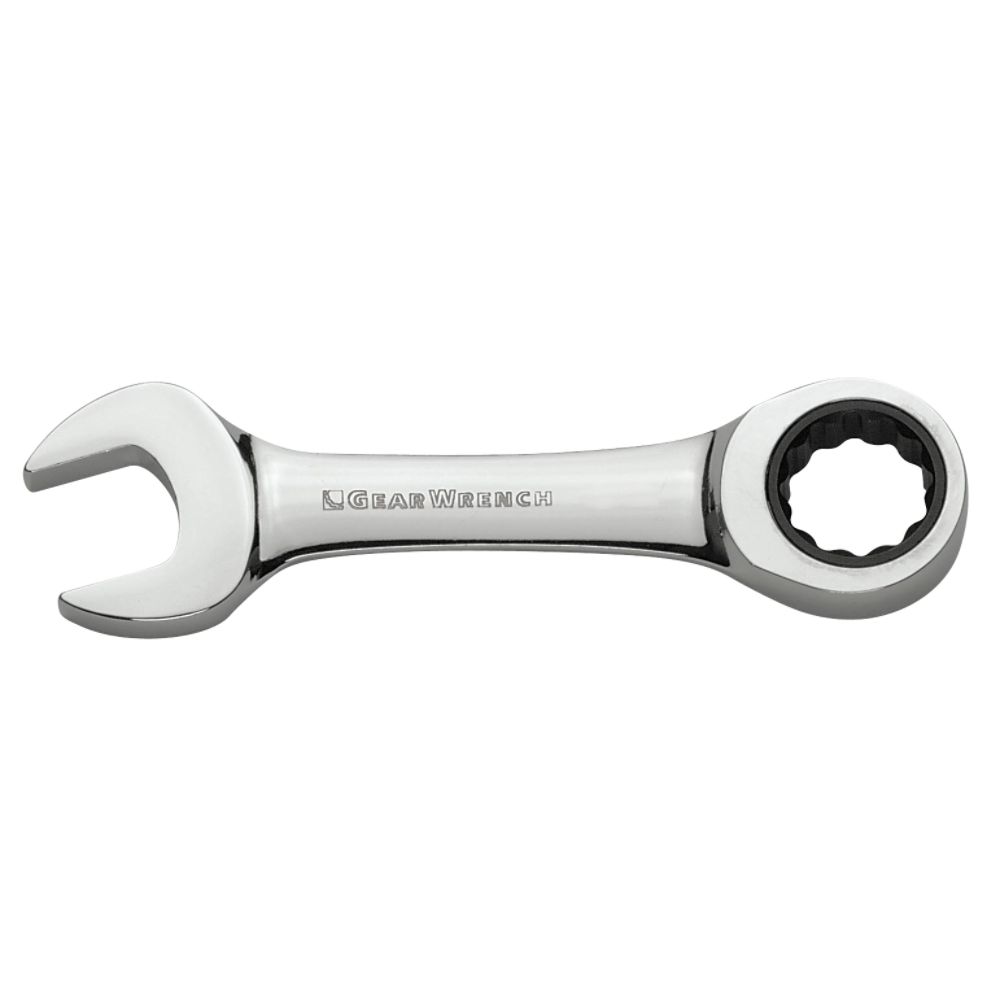 GearWrench&nbsp; 18mm Full Polish Stubby Ratcheting Combination Wrench