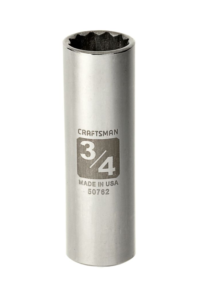Craftsman 3/4 in. Easy-to-Read Socket, 12 pt. Deep STD, 1/2 in. drive