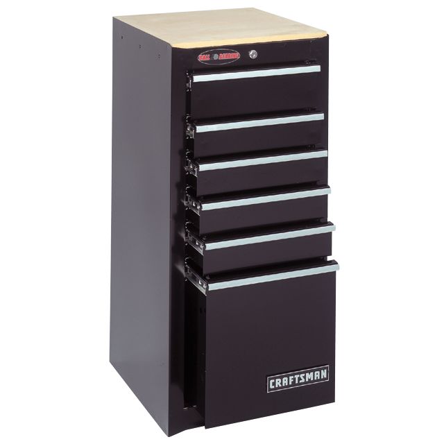 Craftsman 6-Drawer Ball-Bearing GRIPLATCH&reg; Side Chest - Black at Kmart.com