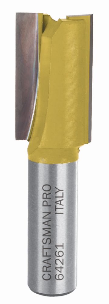 Craftsman Professional 3/4 in. Diameter by 1-1/4 Double Flute Straight Router Bit, 1/2 Shank