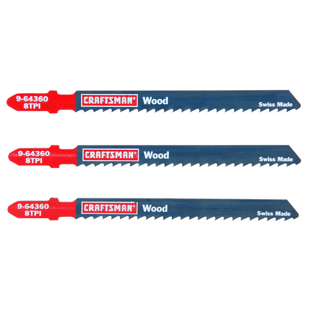 Craftsman 4 in. Jigsaw Blades, Wood, 8 TPI, 3 pk. at Sears.com
