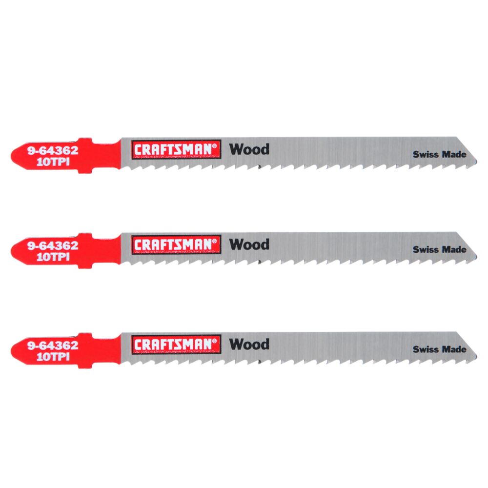 Craftsman 4 in. Jigsaw Blades, Wood, 10 TPI, 3 pk. at Sears.com