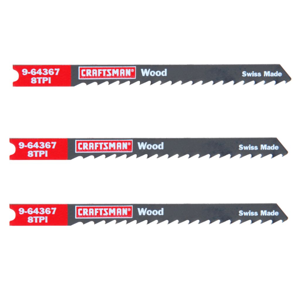 Craftsman 4 in. Jigsaw Blades, Wood, 8 TPI, 3 pk. at Sears.com