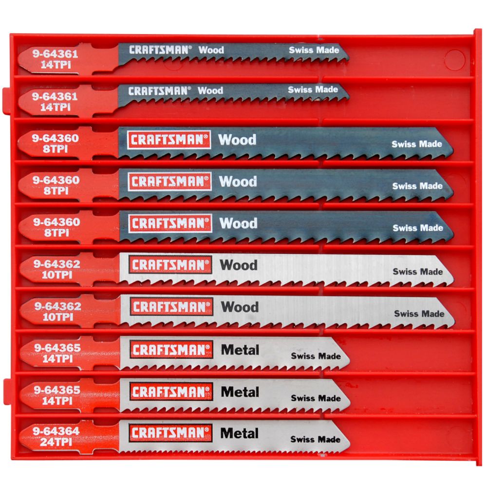 Craftsman 10 pc. Jigsaw Blade Set, T-Shank, Multi-Purpose at Sears.com
