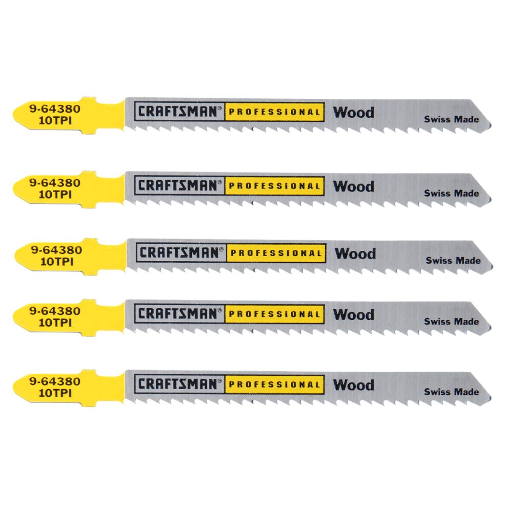 4 in. Bimetal Jigsaw Blades, Wood, 10 TPI, 5 pk.