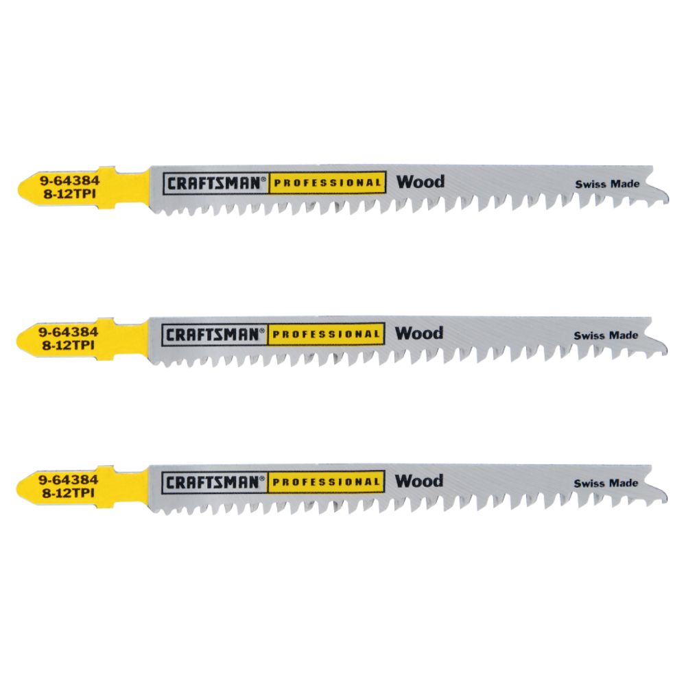 Craftsman Professional 4 in. Jigsaw Blades, Wood, 8 - 12 TPI, 3 pk. at Sears.com