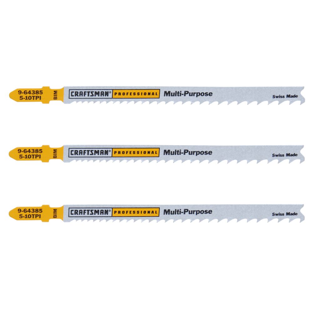 Craftsman Professional 5 in. Bimetal Jigsaw Blades, All Purpose, 5 - 10 ...