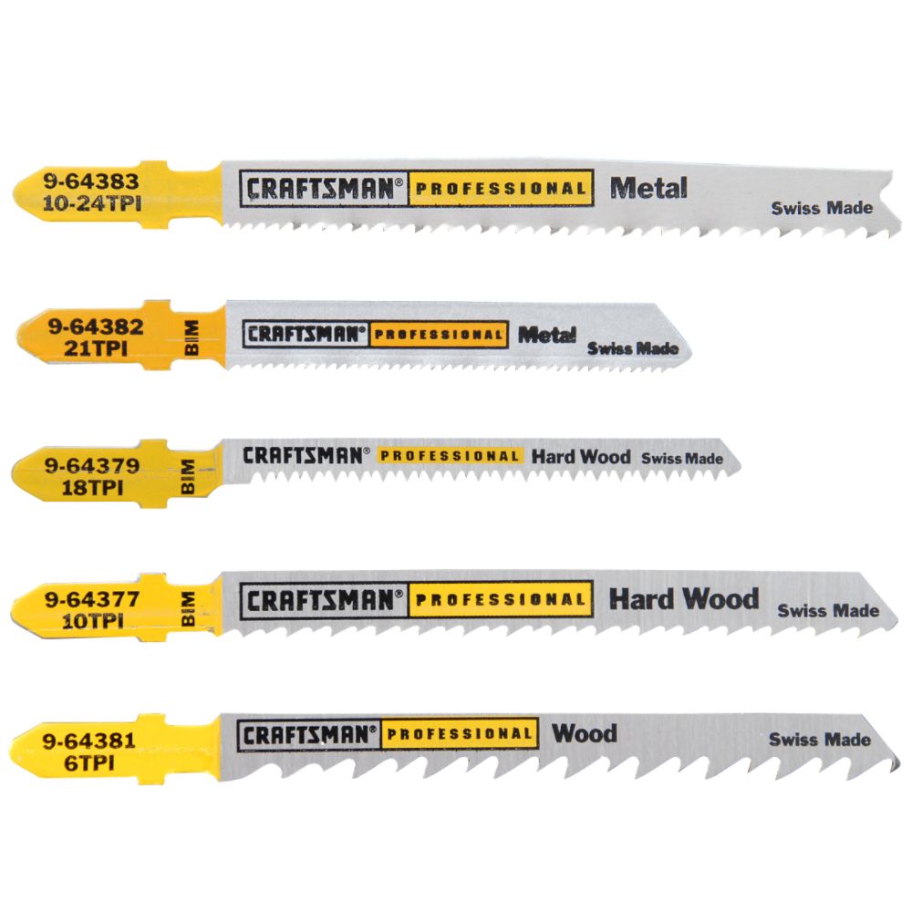 Craftsman Professional 5 pc. Jigsaw Blade Set, T-Shank, Multi-Purpose at Sears.com